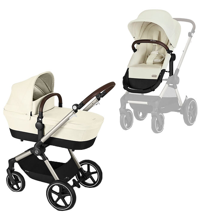 Hvid Cybex Klapvogn Barnevogn Eos Lux Seashell Beige - Cybex Barnevogne  - 4063846368570